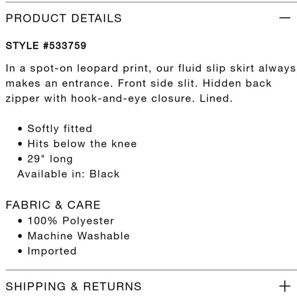 Ann Taylor Animal Print Slip Skirt with Slit Women's Size 8 Office Business - Picture 8 of 8